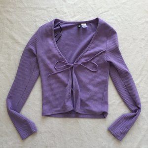 H&M Lilac Tie-front Cardigan Top